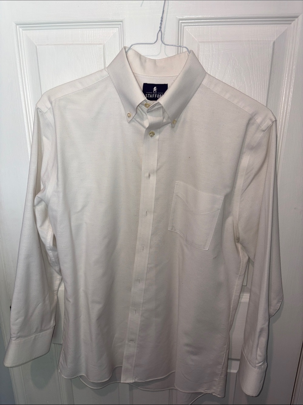 4 Stafford Men's Button-Down Dress Shirt in White